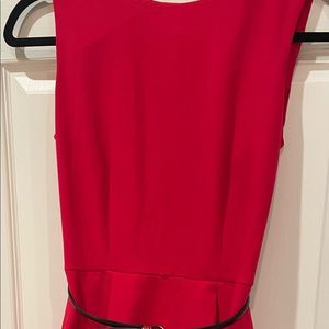 Calvin Klein Sleeveless Belted Stripe Dress